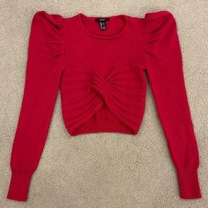 Forever 21 red puffer long sleeve shirt
